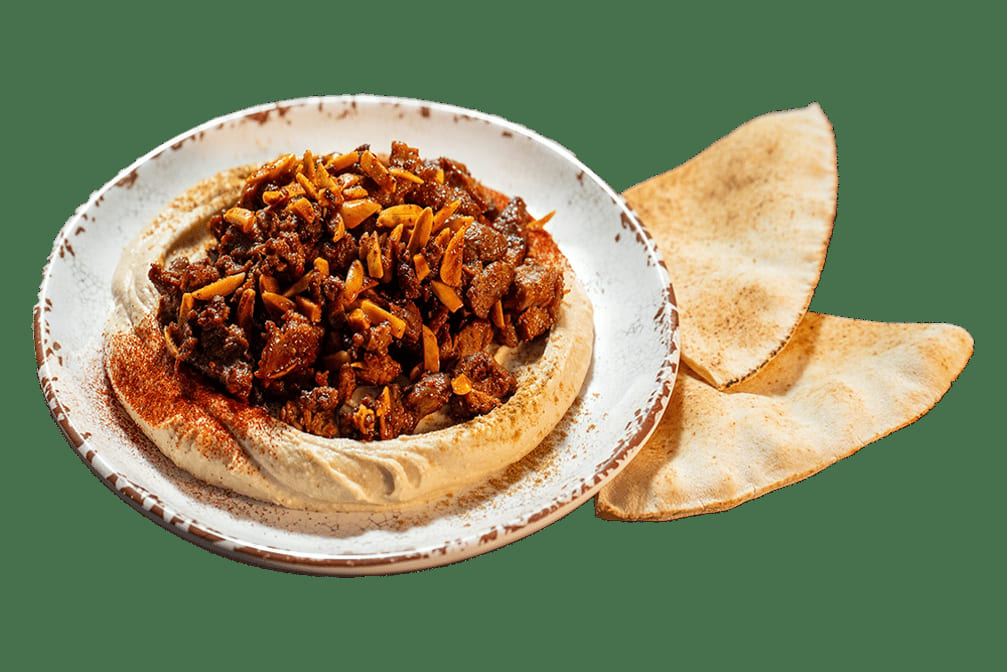 Hummus Special with Lamb.