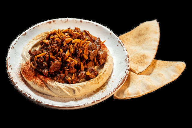 Hummus Special with Lamb.