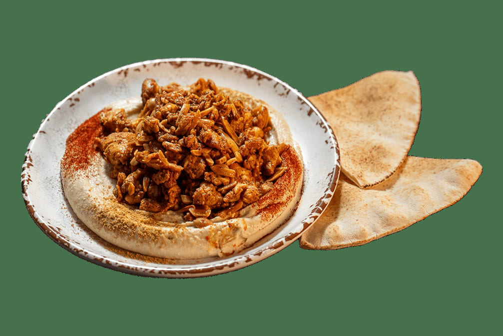 Hummus Special with Chicken.
