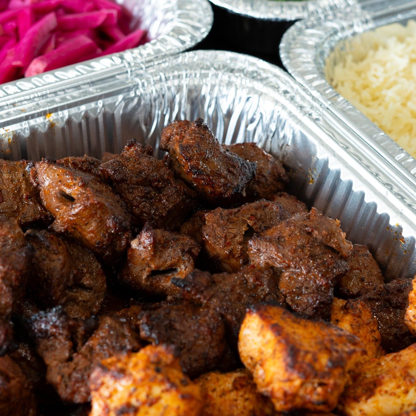 Chicken, Beef and Beef Lule (kafta) Catering Package.