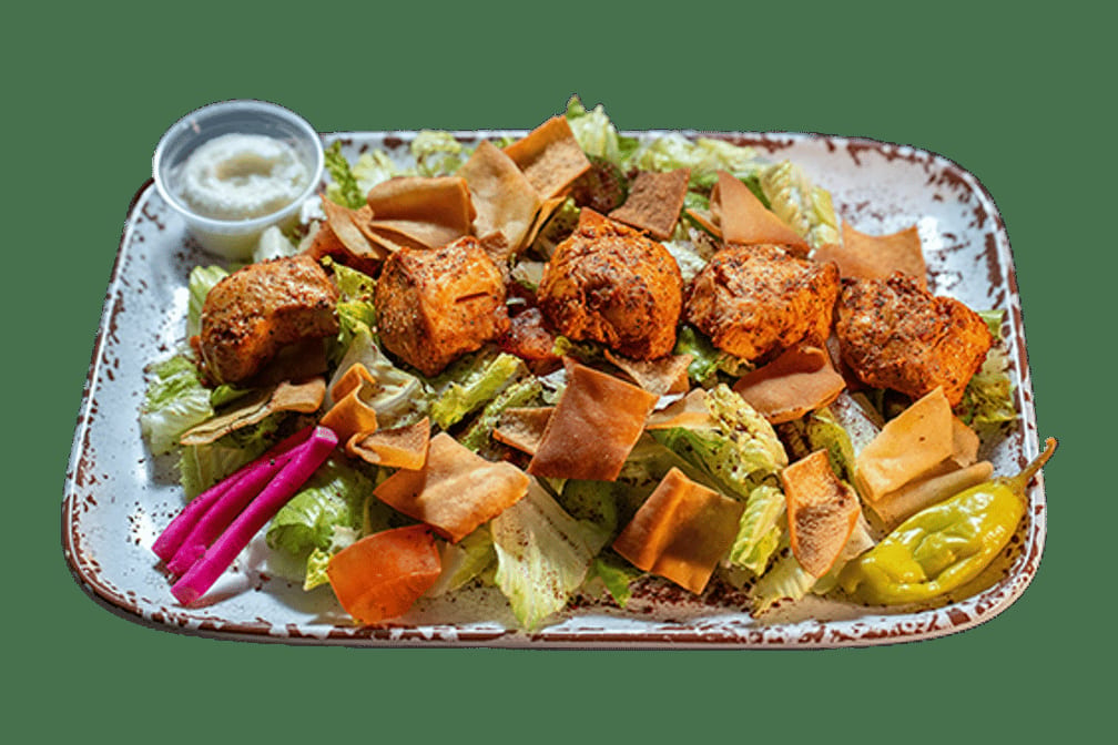 Fattoush Salad with Chicken.