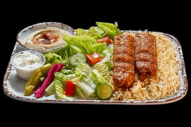 Chicken Lule Kebab (Kafta) Plate.